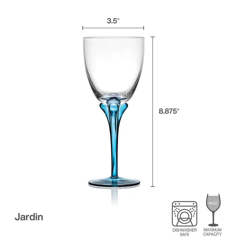 Jardin Wine Glass Set Of 4 - BLUE