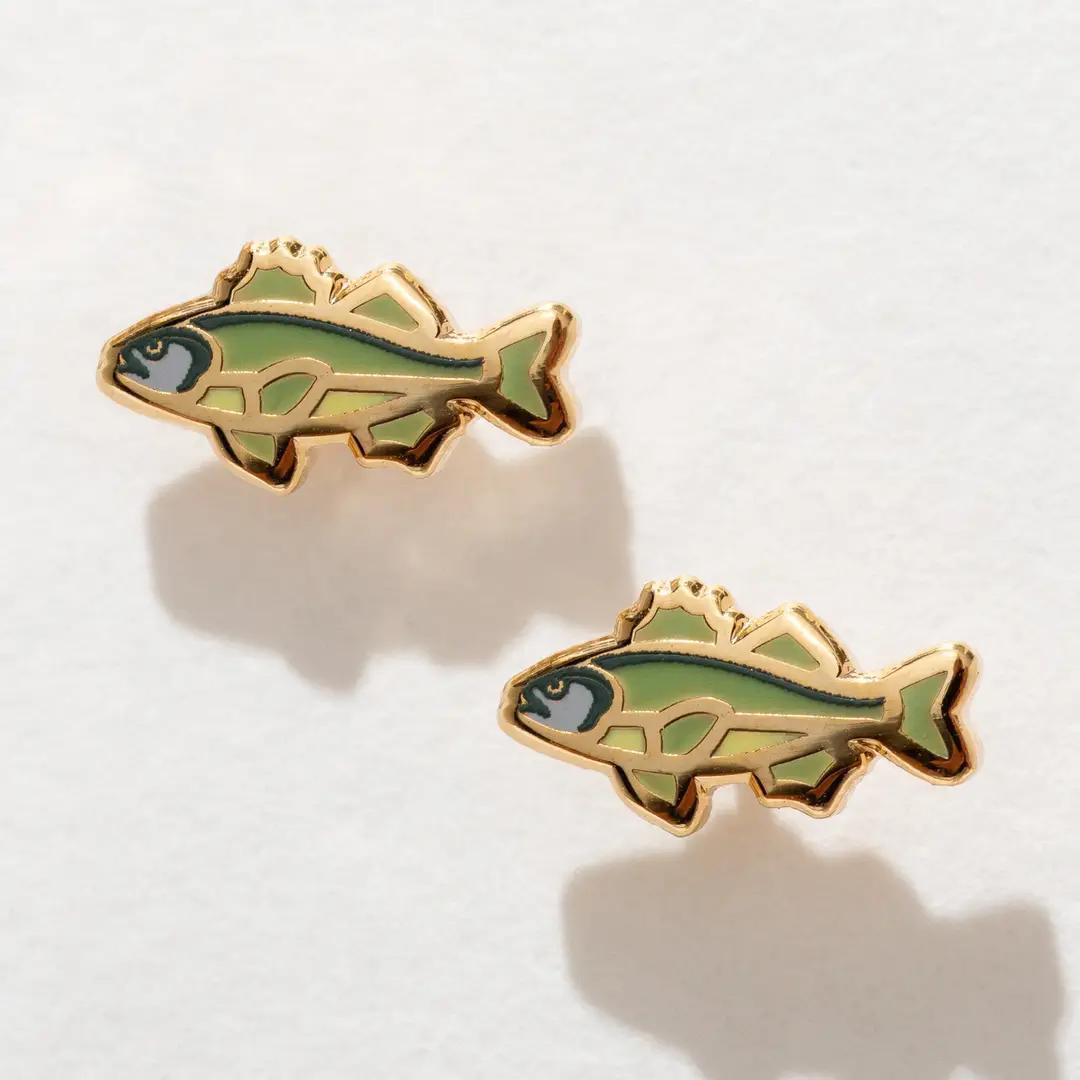 Bass Enamel Stud Earrings