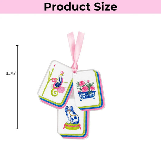Mahjong Christmas Ornament Tile Acrylic