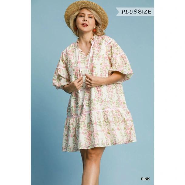 Plus Floral Breeze Babydoll Dress