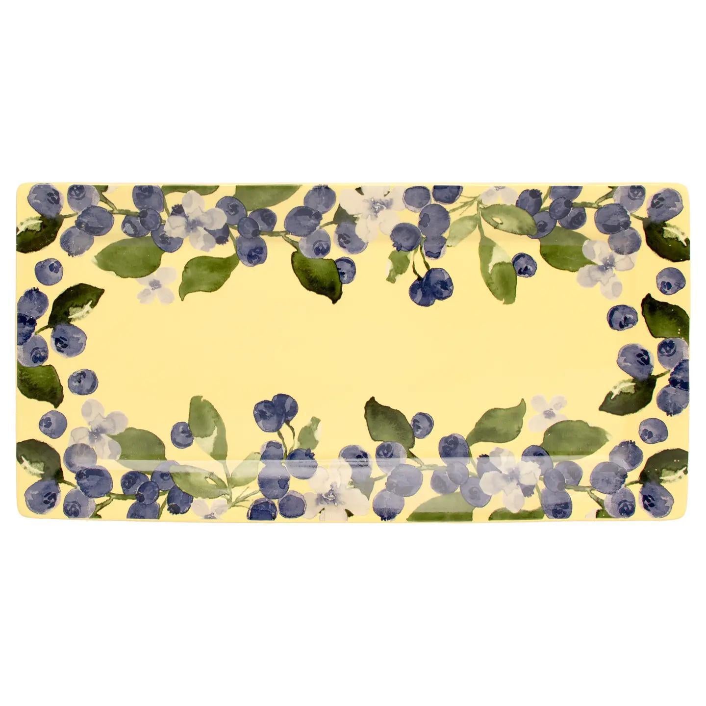 Blueberry Rectangle 14" Dia. Ceramic Platter
