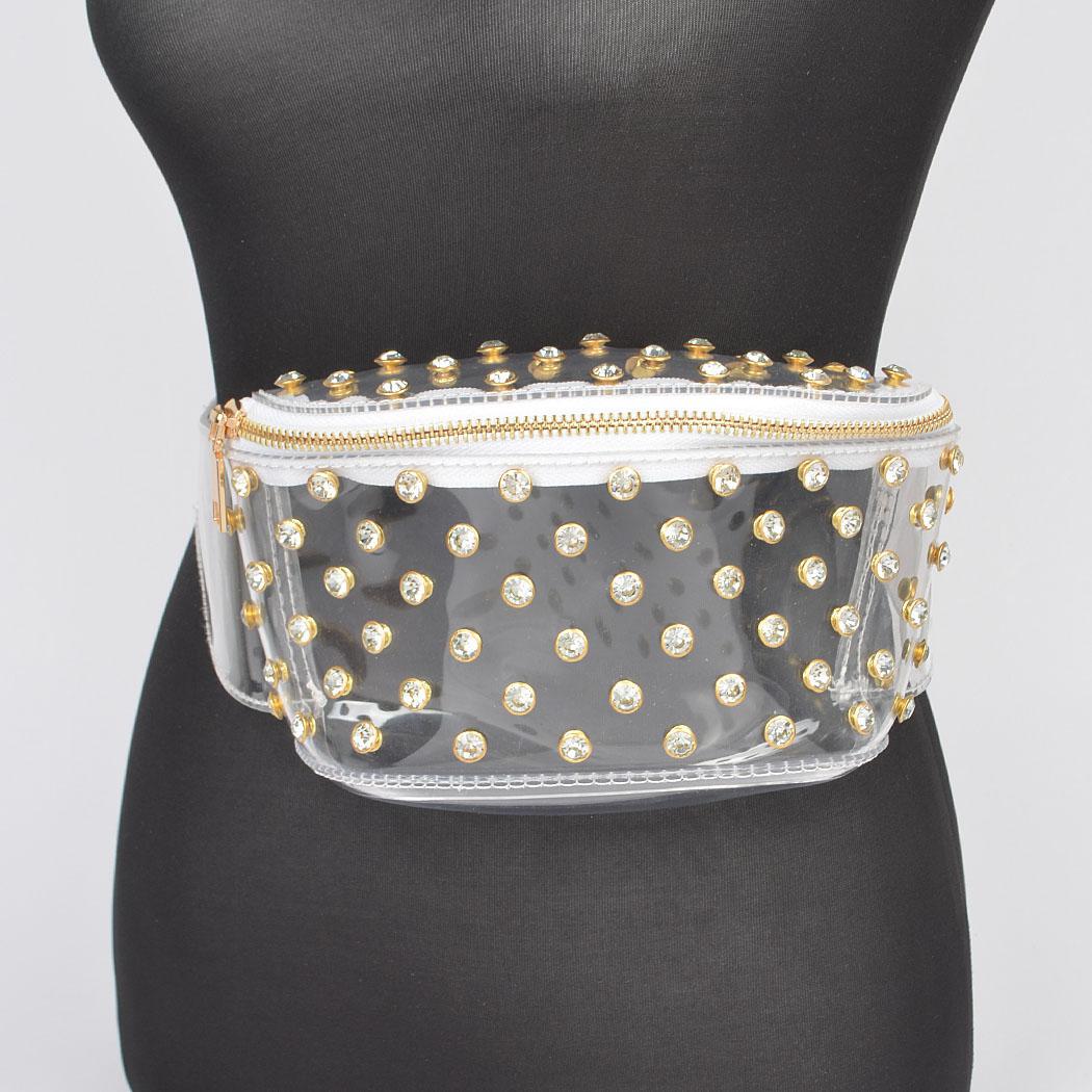 Transparent Rhinestone Studded Fanny Pack
