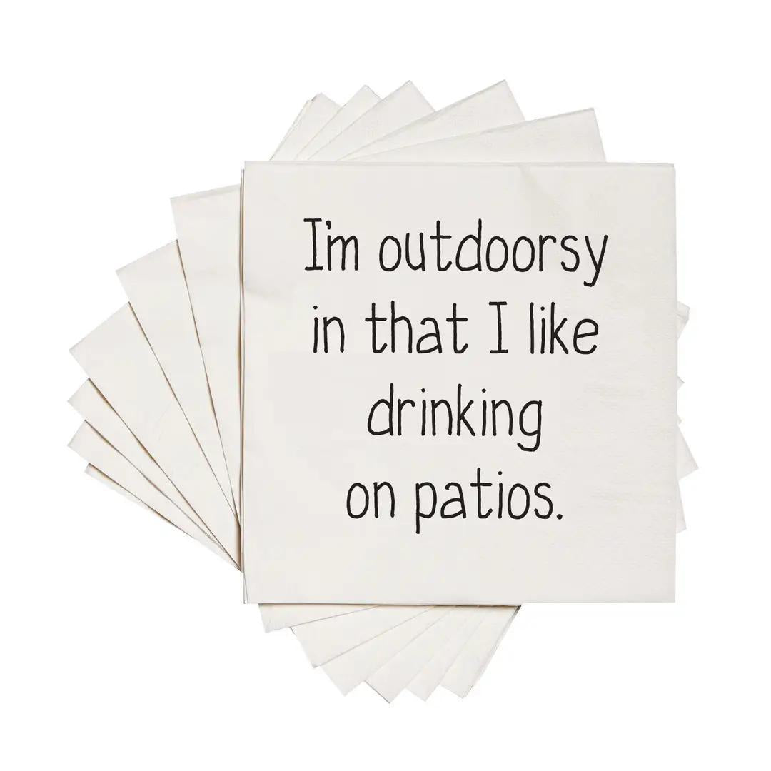 I'm Outdoorsy | Funny Printed Cocktail Napkins