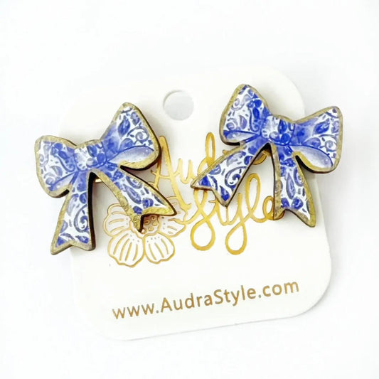 Audra Style Bow Stud Earrings
