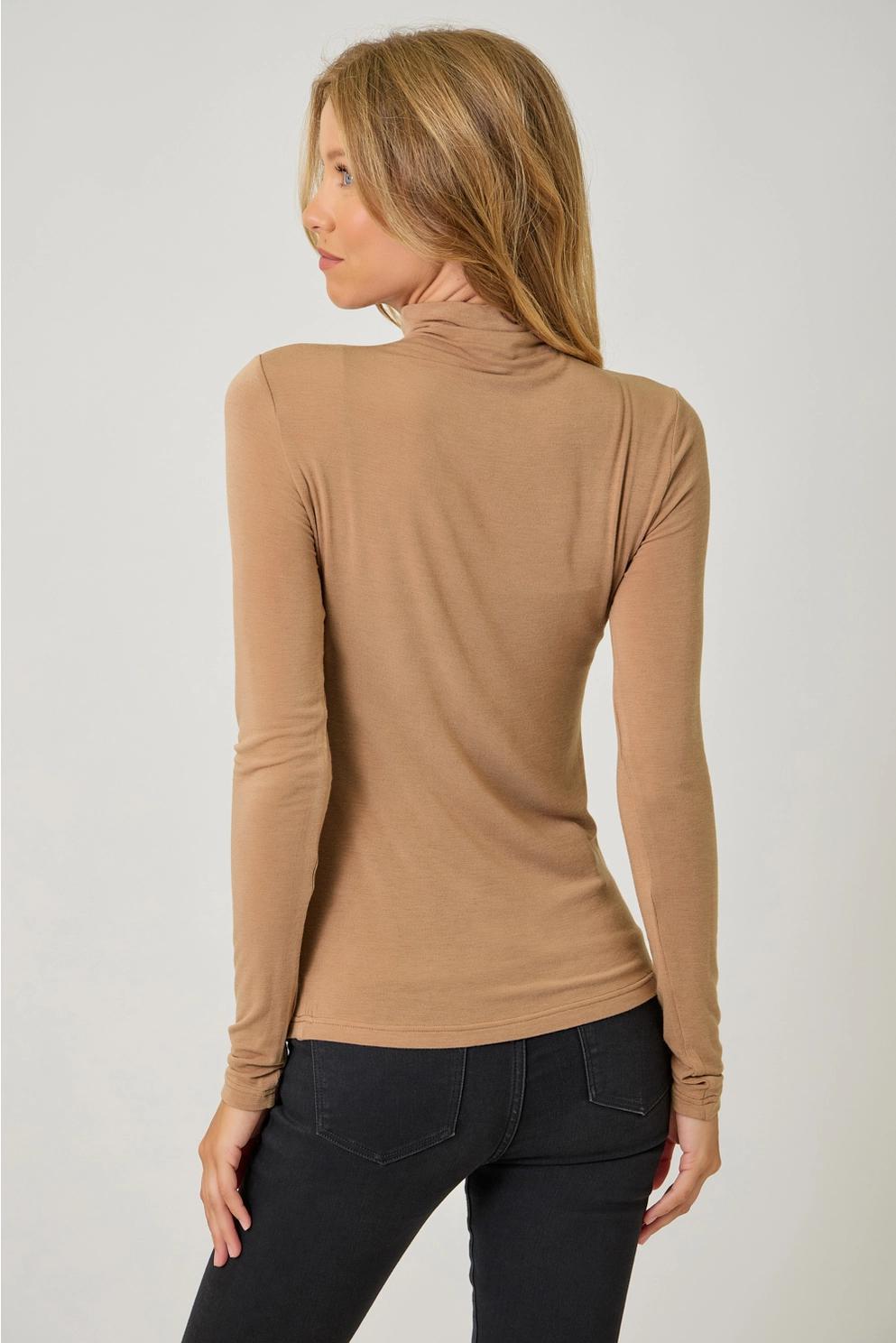 Essential Mock Neck Top (Toasted Almond)
