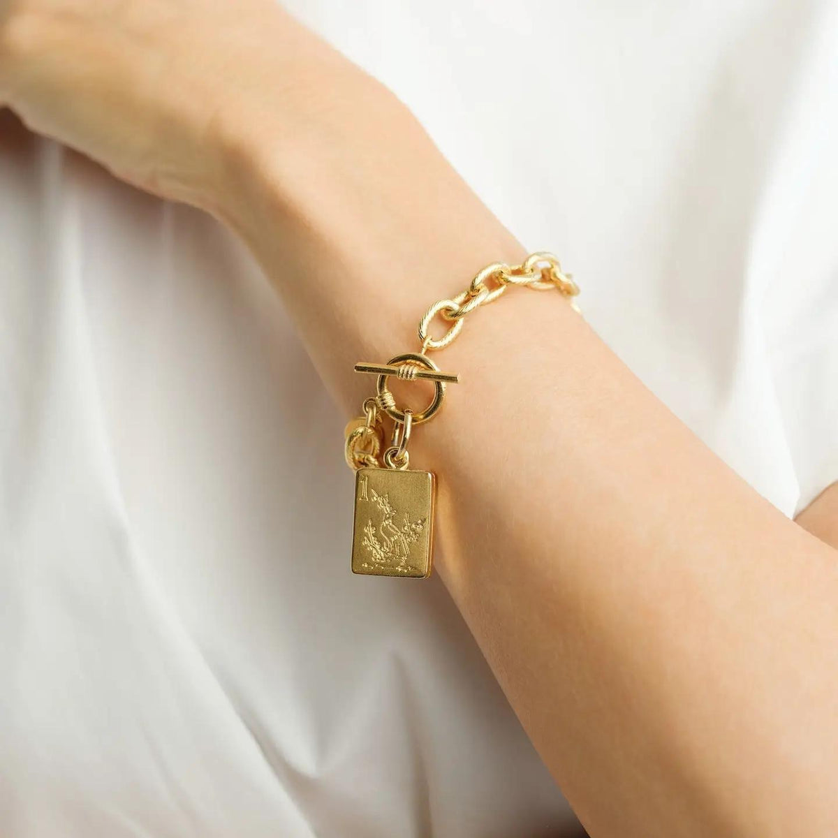 1 Bam Bird Mahjong Tile Bracelet