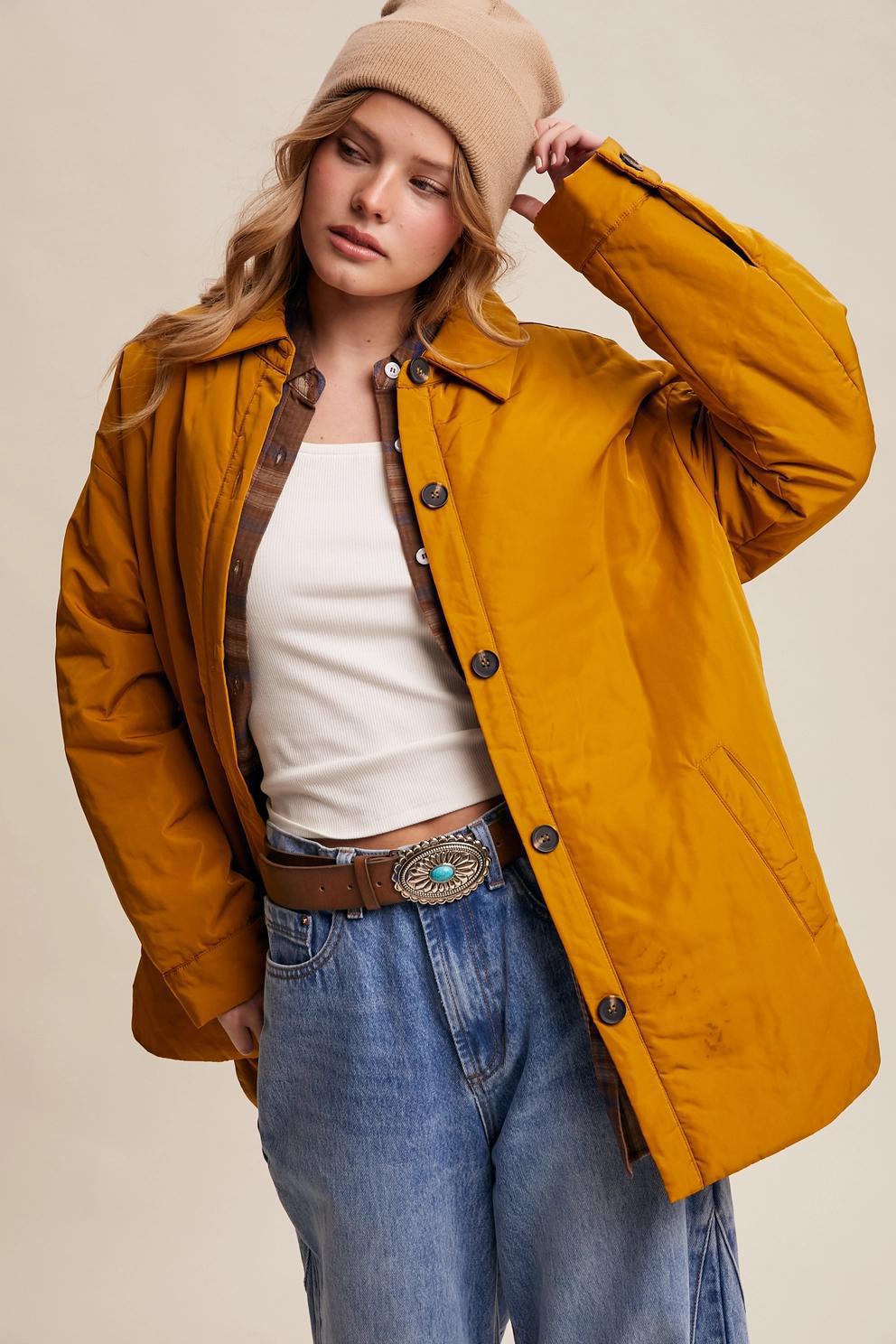 Padded Button Front Jacket
