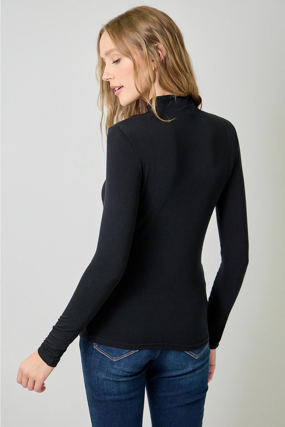 Essential Mock Neck Top (Black)