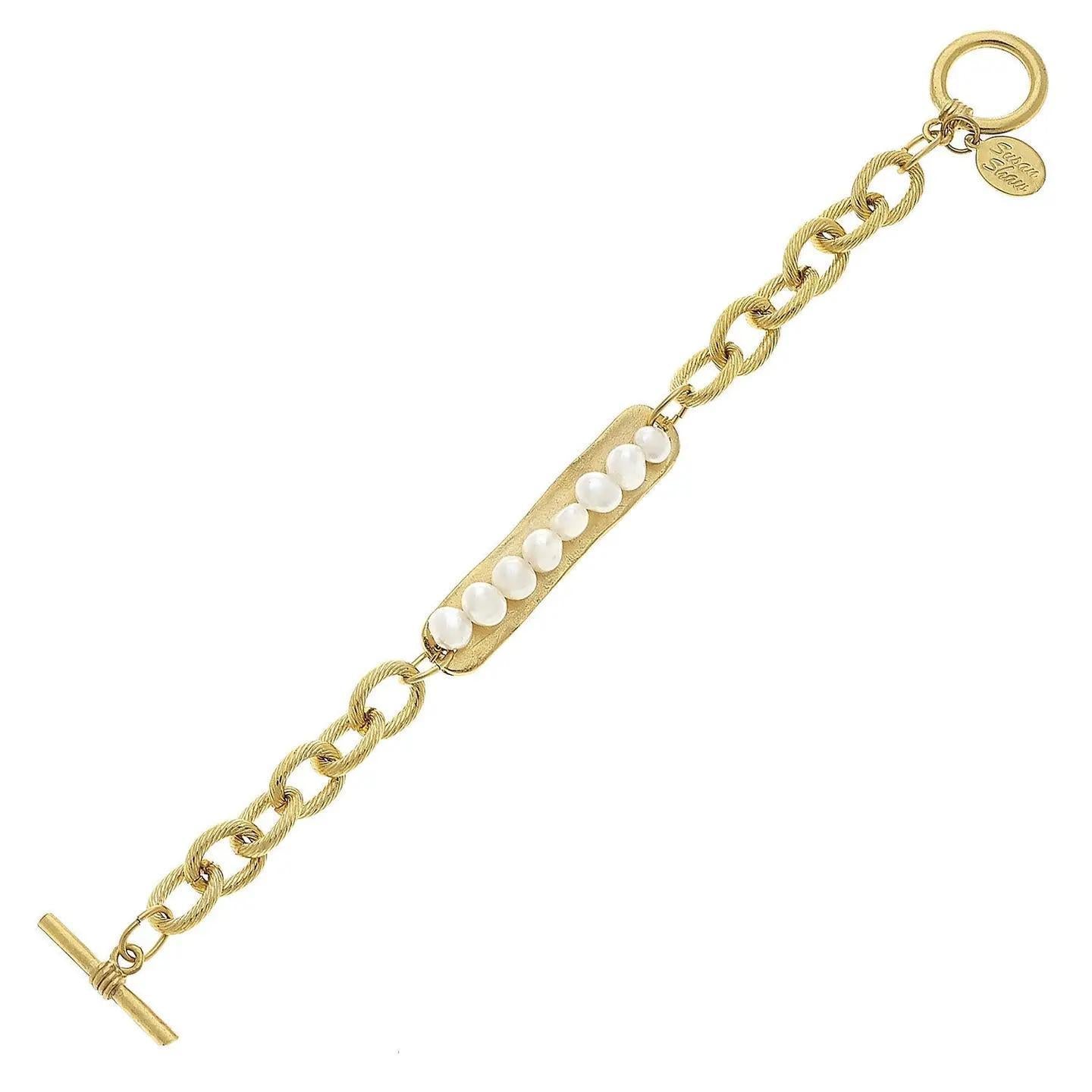 Pearl Bar Toggle Bracelet