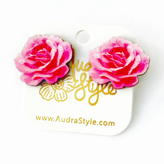 Pink Rose Stud