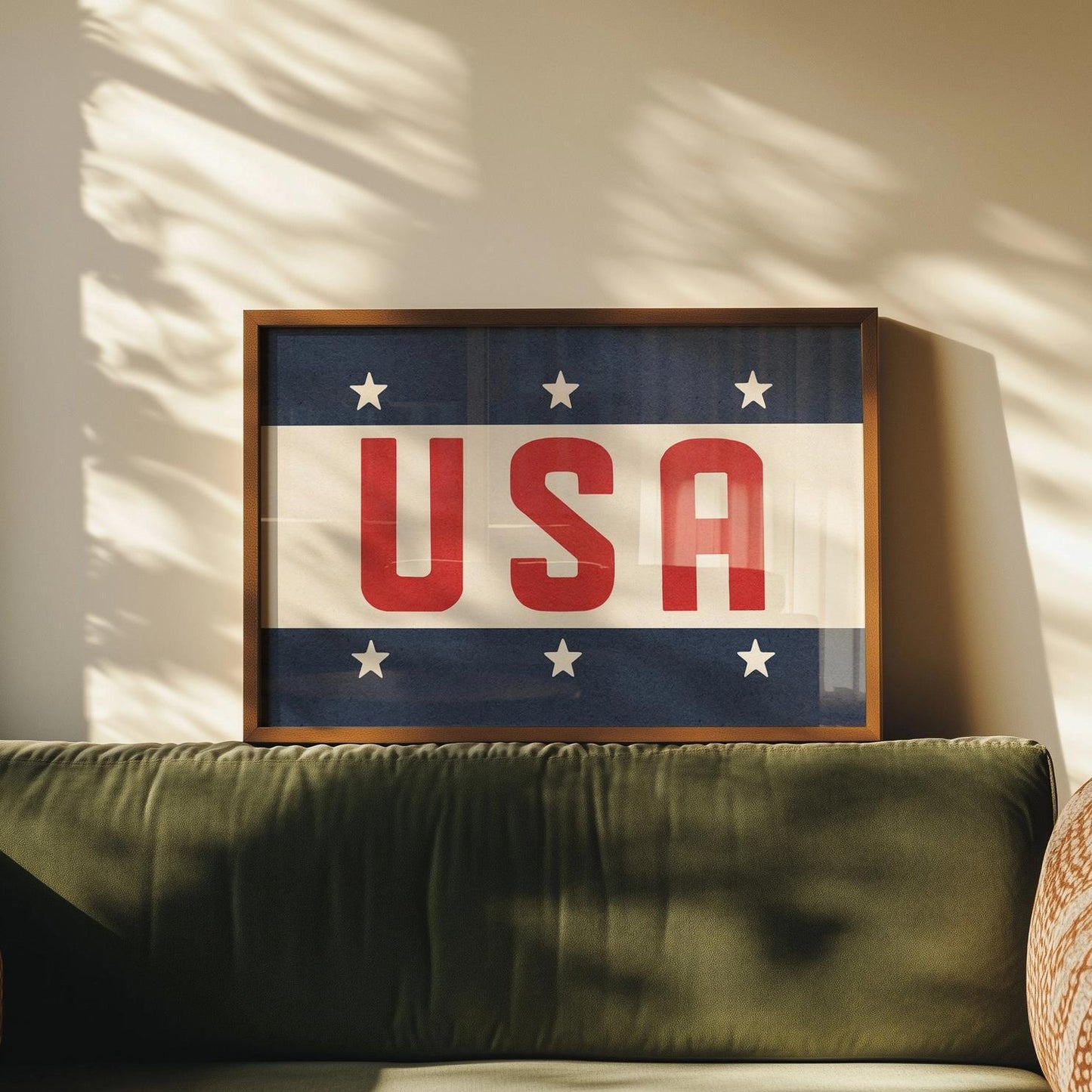 USA Patriotic Typography Art Print