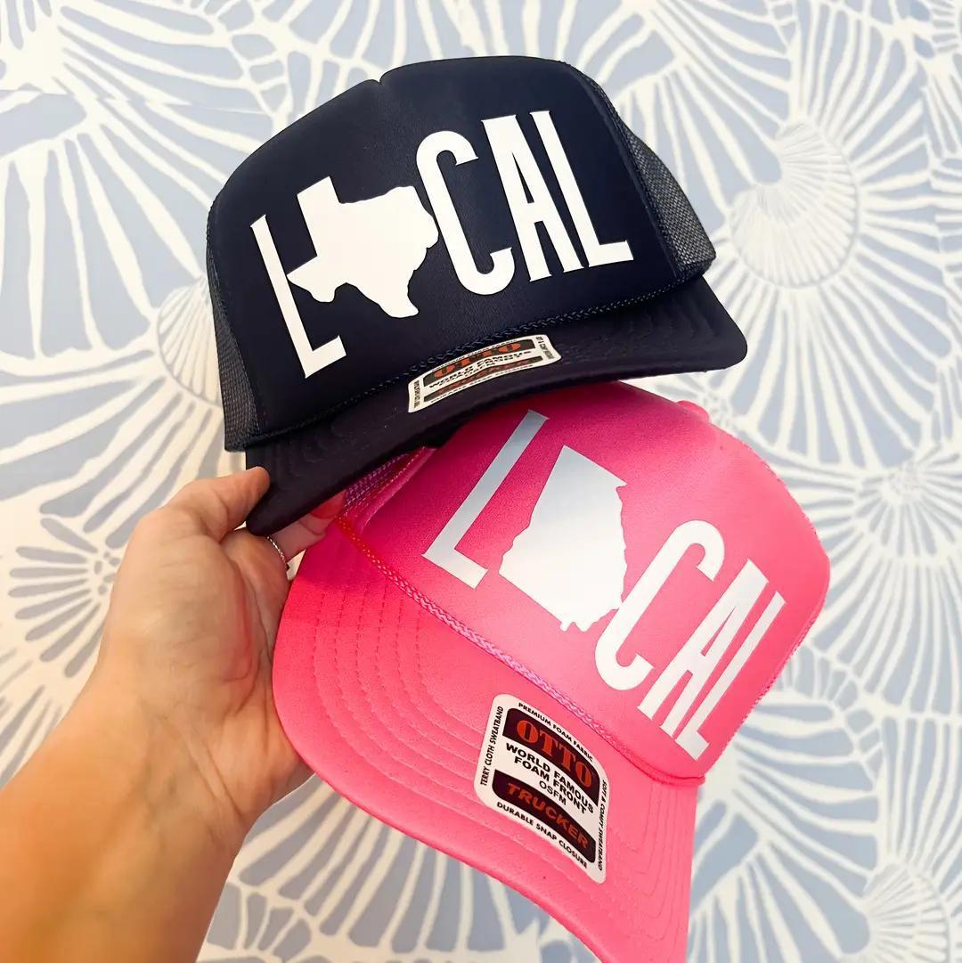 Local Custom State Trucker Hat- Black