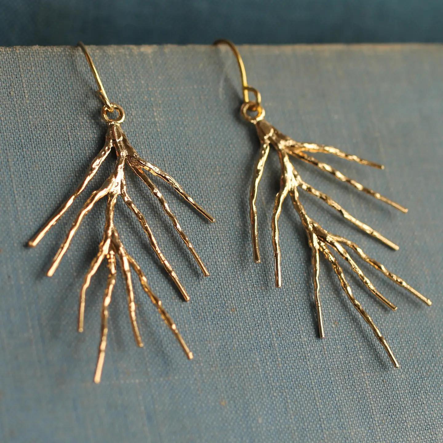 Pine Needle Leaf Drop Earrings
