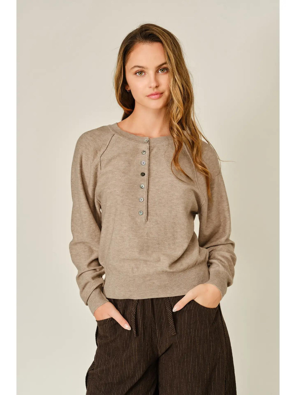 Cashmere Button Down Sweater (Oatmeal)