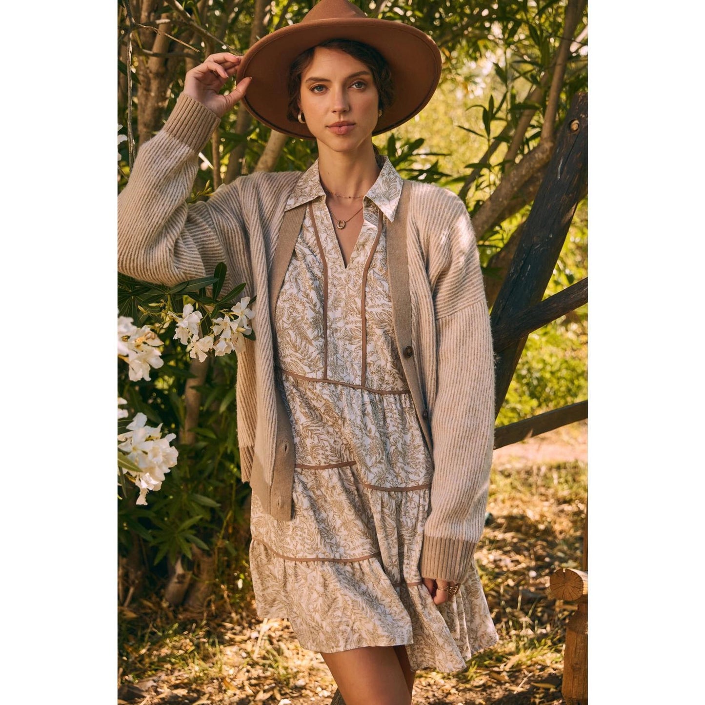 Essence of Fall Romantic Toile Mini Dress