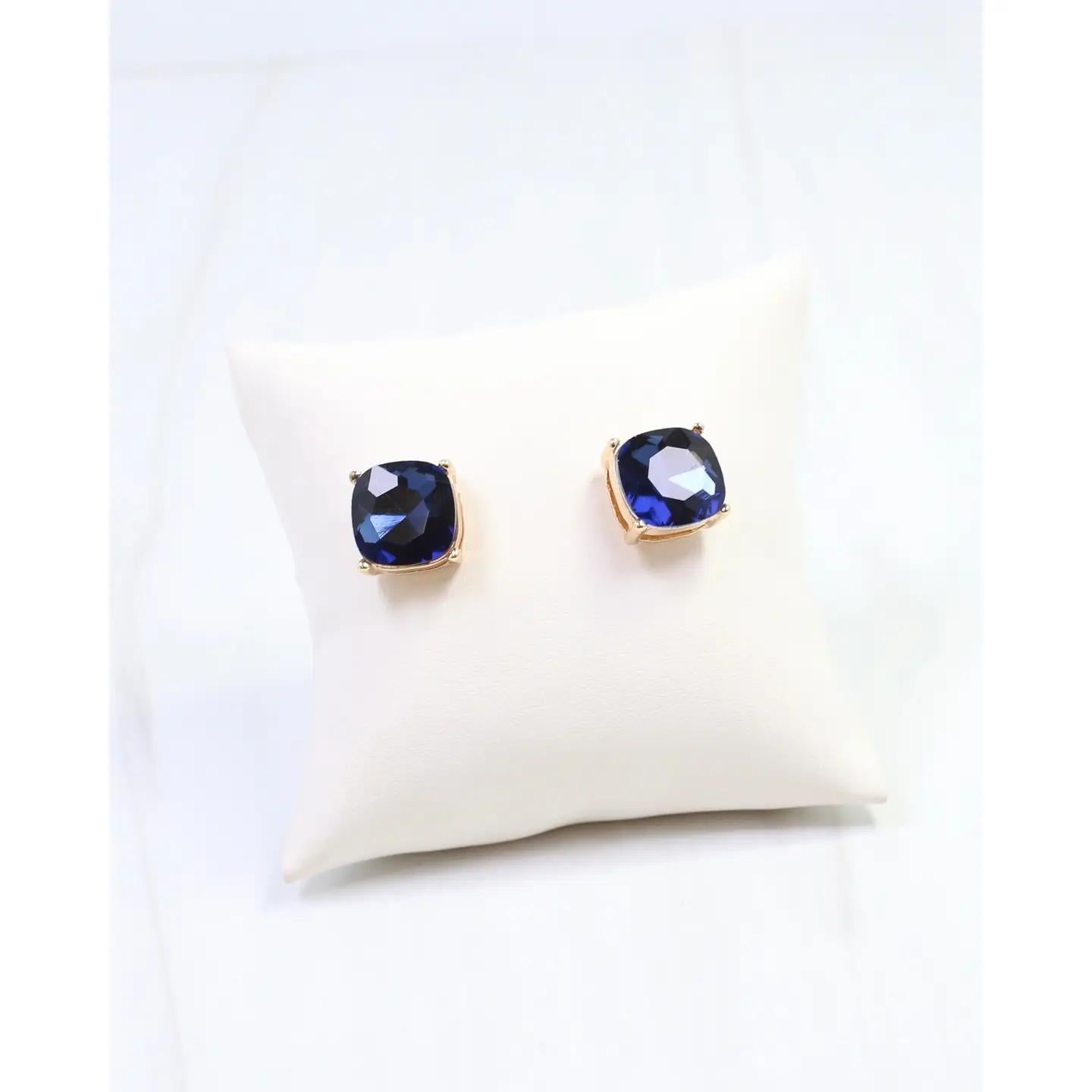 Julien Stone Stud Earring Navy