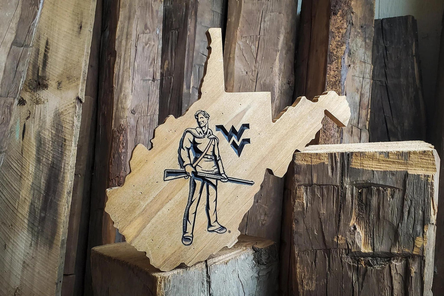 WVU Engraved State Outline Plaques