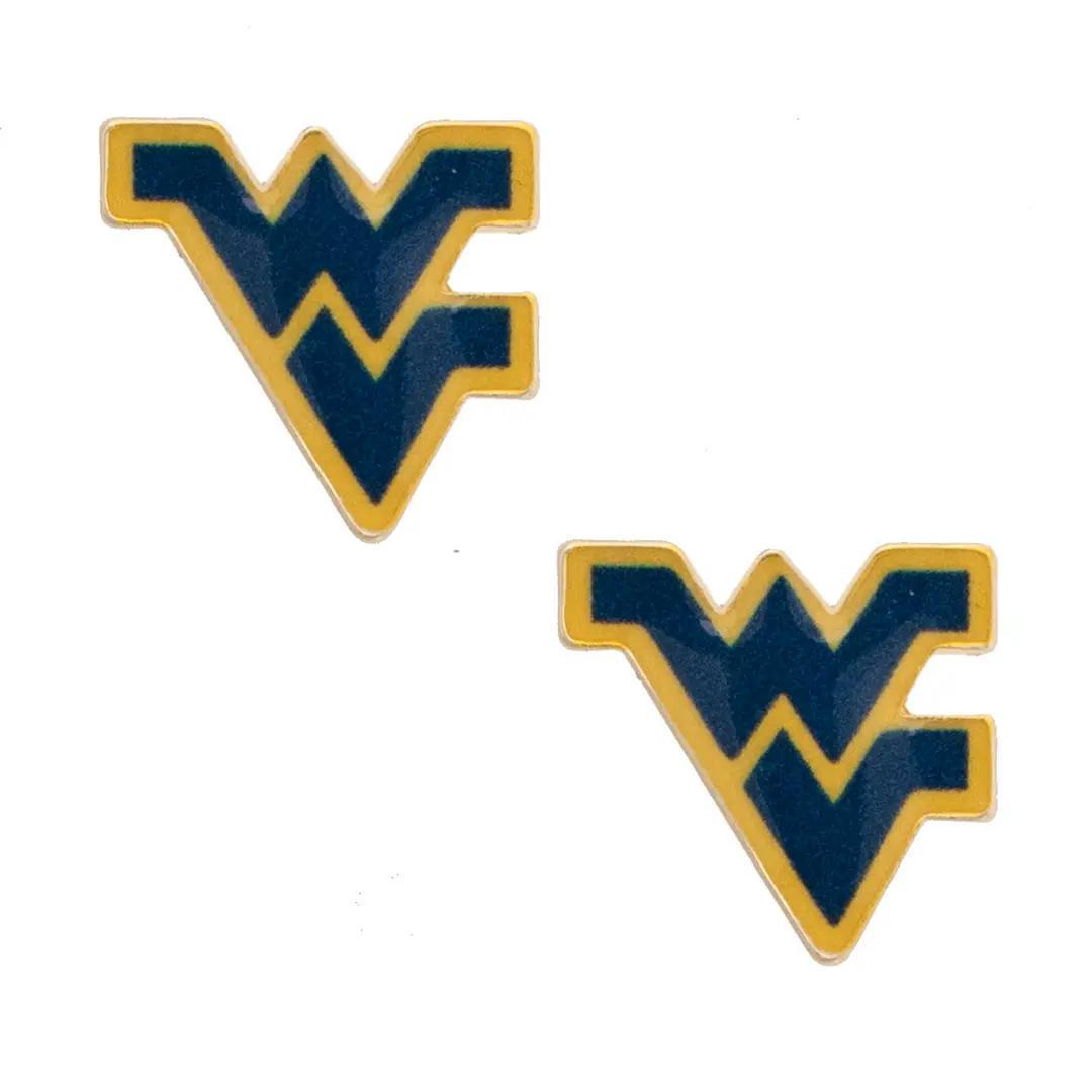 West Virginia Mountaineer Enamel Logo Stud Earrings