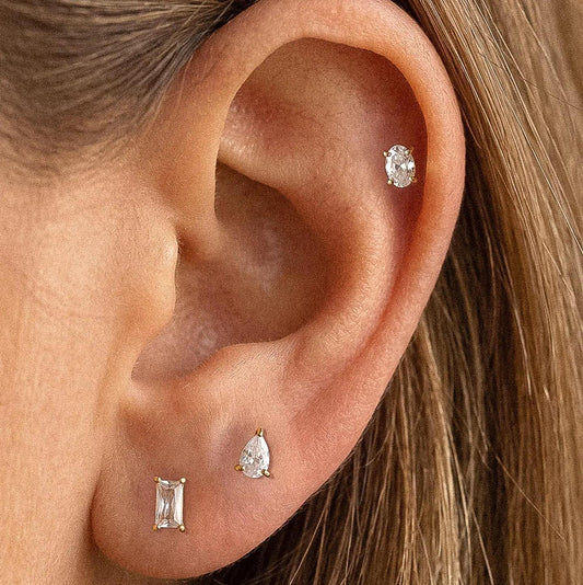 Pureté 18K Gold Non-Tarnish Pear & Oval