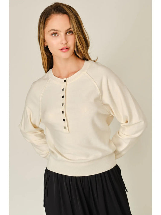 Cashmere Button Down Sweater (Cream)