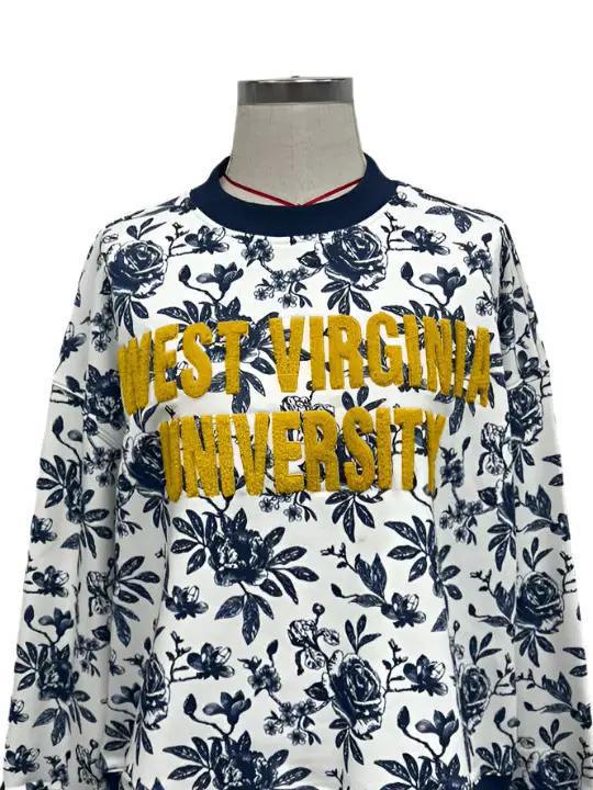 West Virginia Floral Toile Sweatshirt