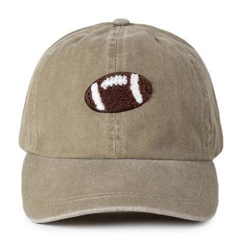 Game Day Chenille Football Patch Washed Baseball Cap