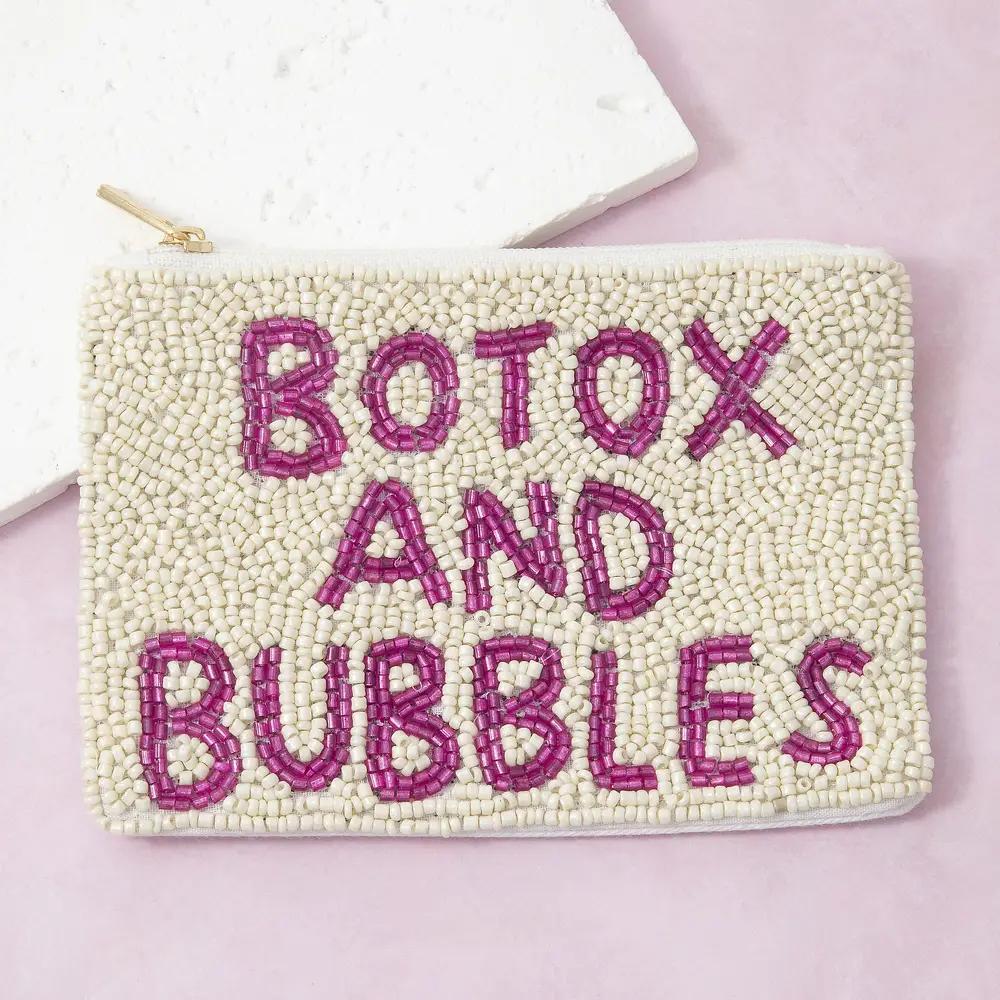 Botox and Bubbles Beaded Coin Pouch