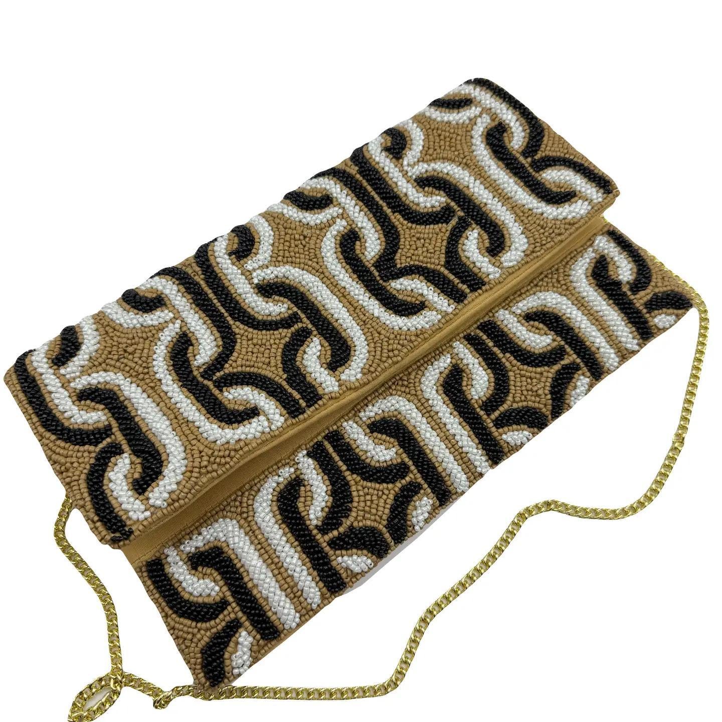 Mocha Beaded Clutch