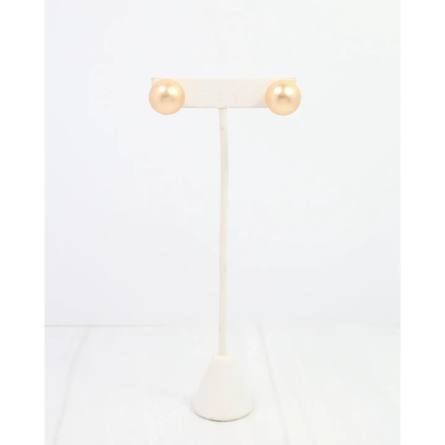 Bailey Large Ball Earring Wr Worn Gold