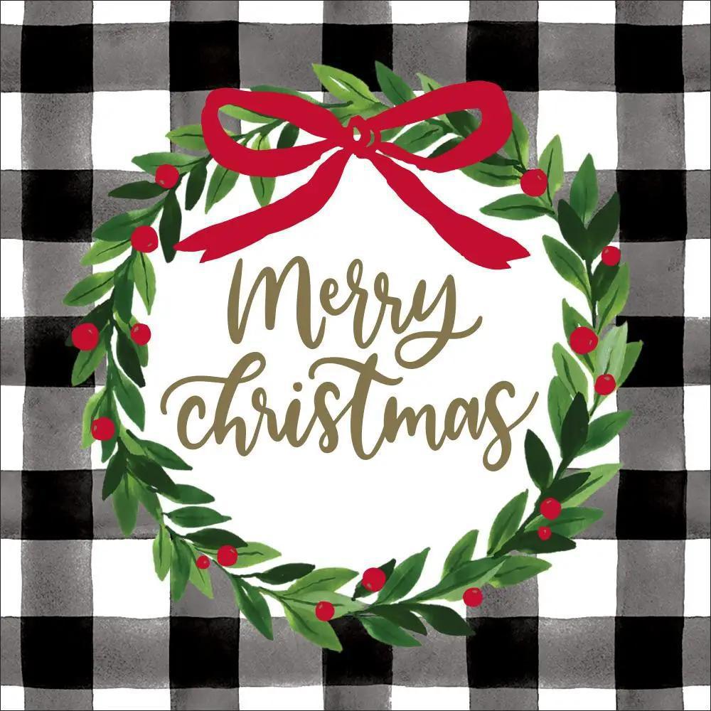 Check Wreath Merry Christmas