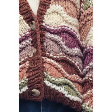 Chunky Wave Knit Cardigan