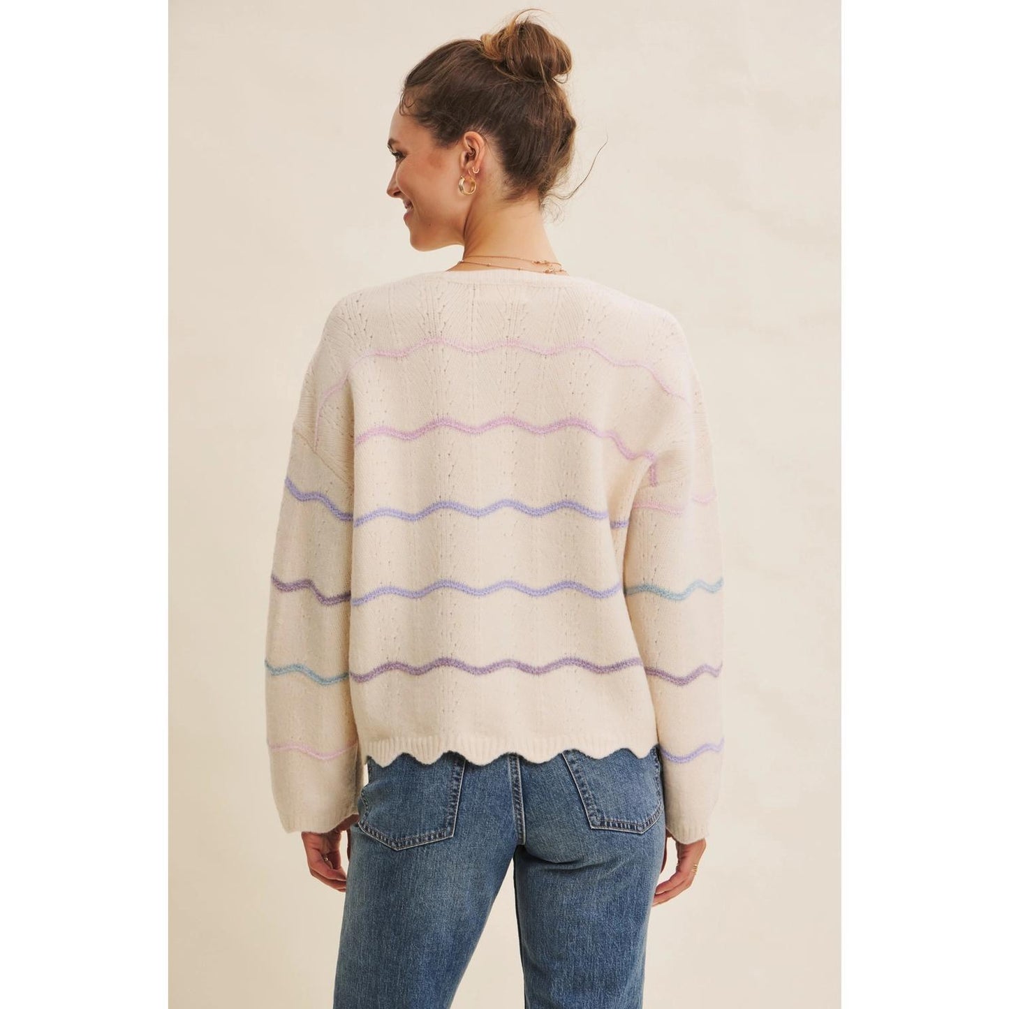 Beige Bring Eco-Conscious Twist Scallop Ombre