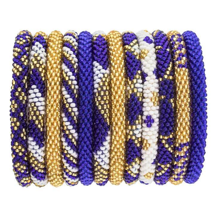 Roll-On® Bracelet Gold and Navy (Single Bracelet)