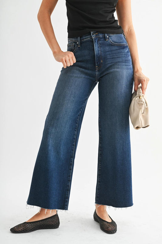 Dark Scissor Cut Wide Leg Leg