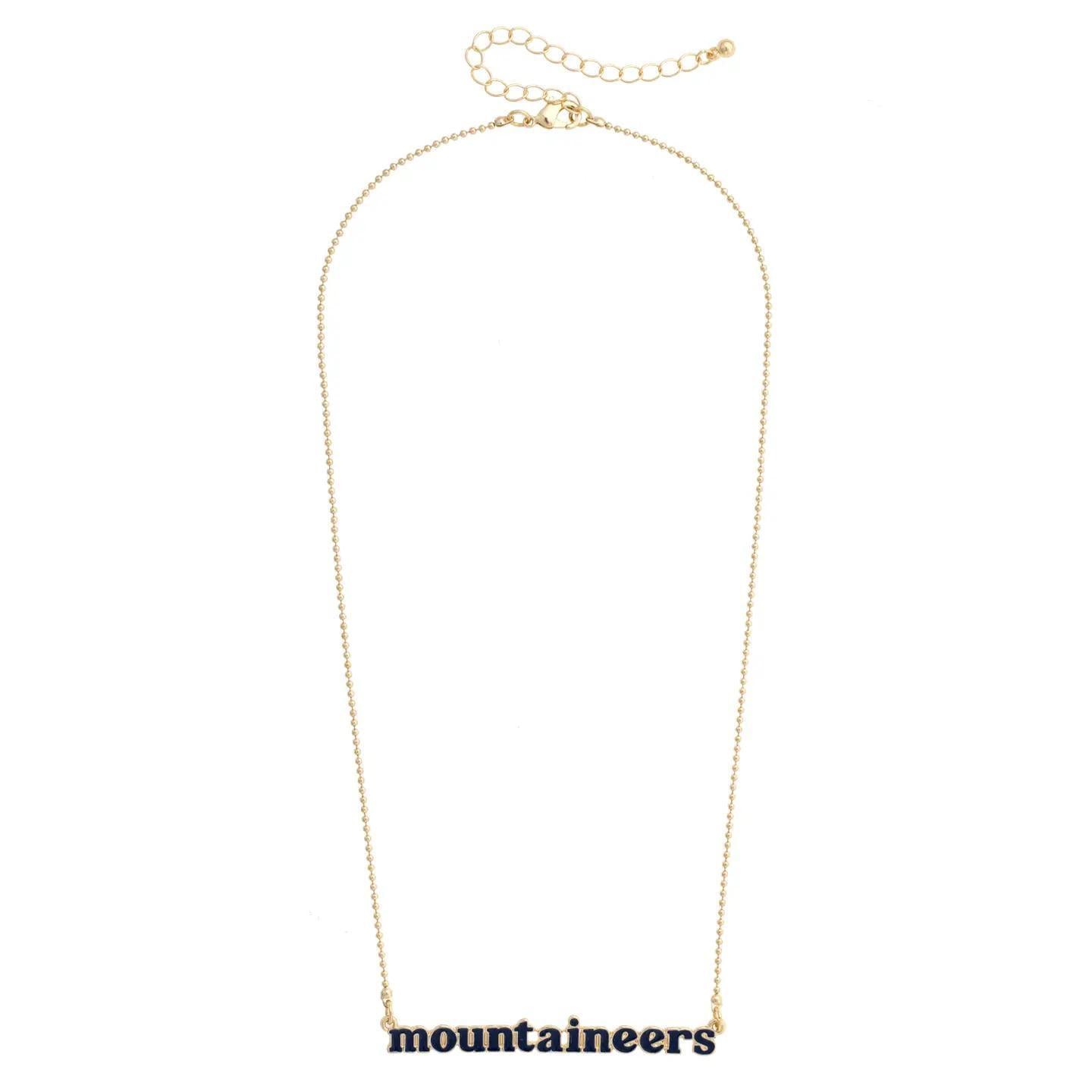 est Virginia Mountaineers Slogan Necklace in Navy