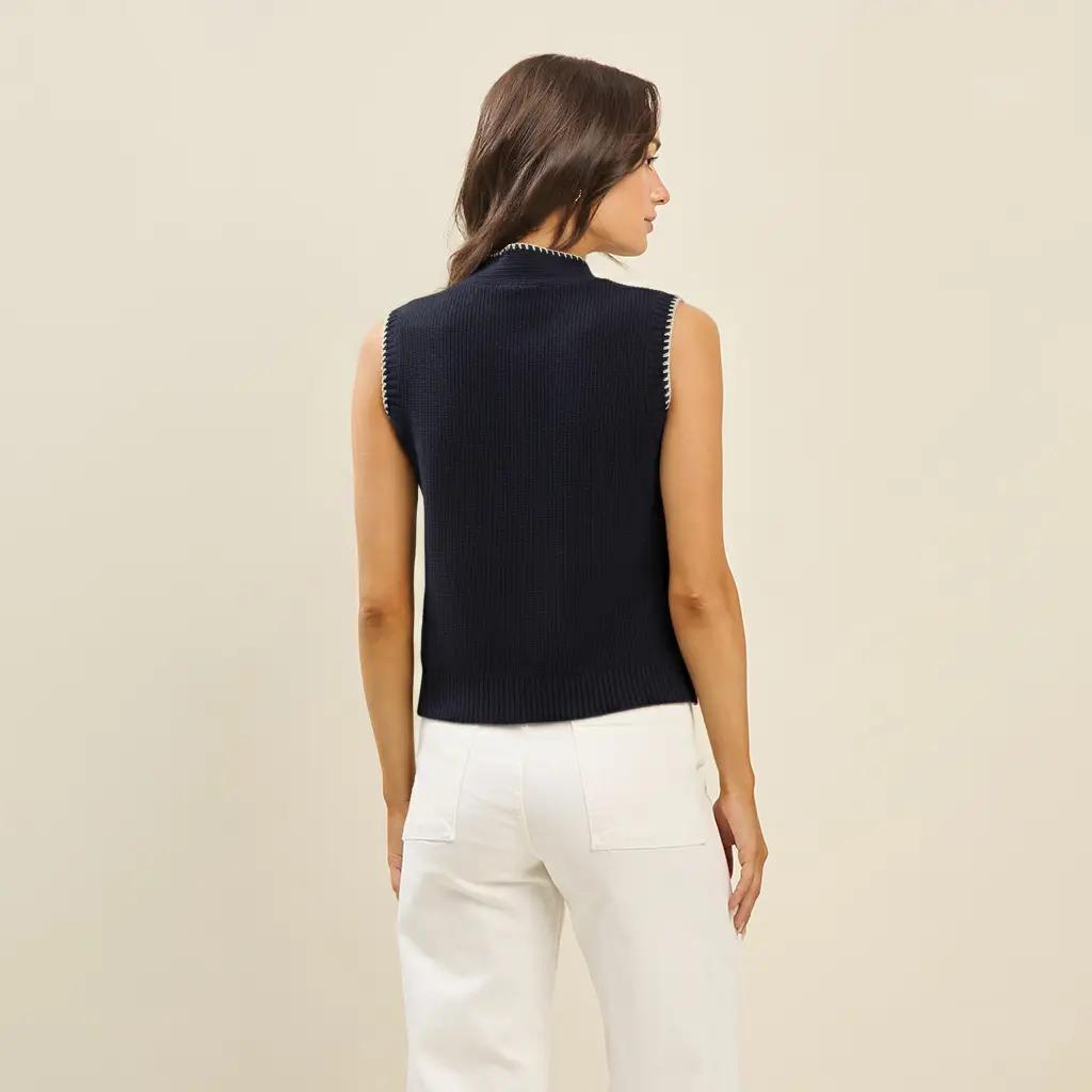 Whipstitch Bow Sweater Vest