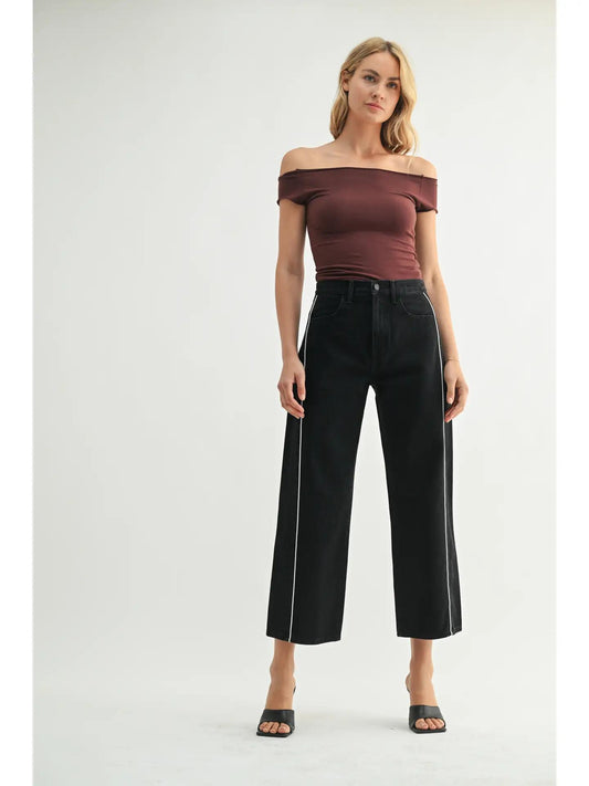 Barrel Jean Twist Seam - Black