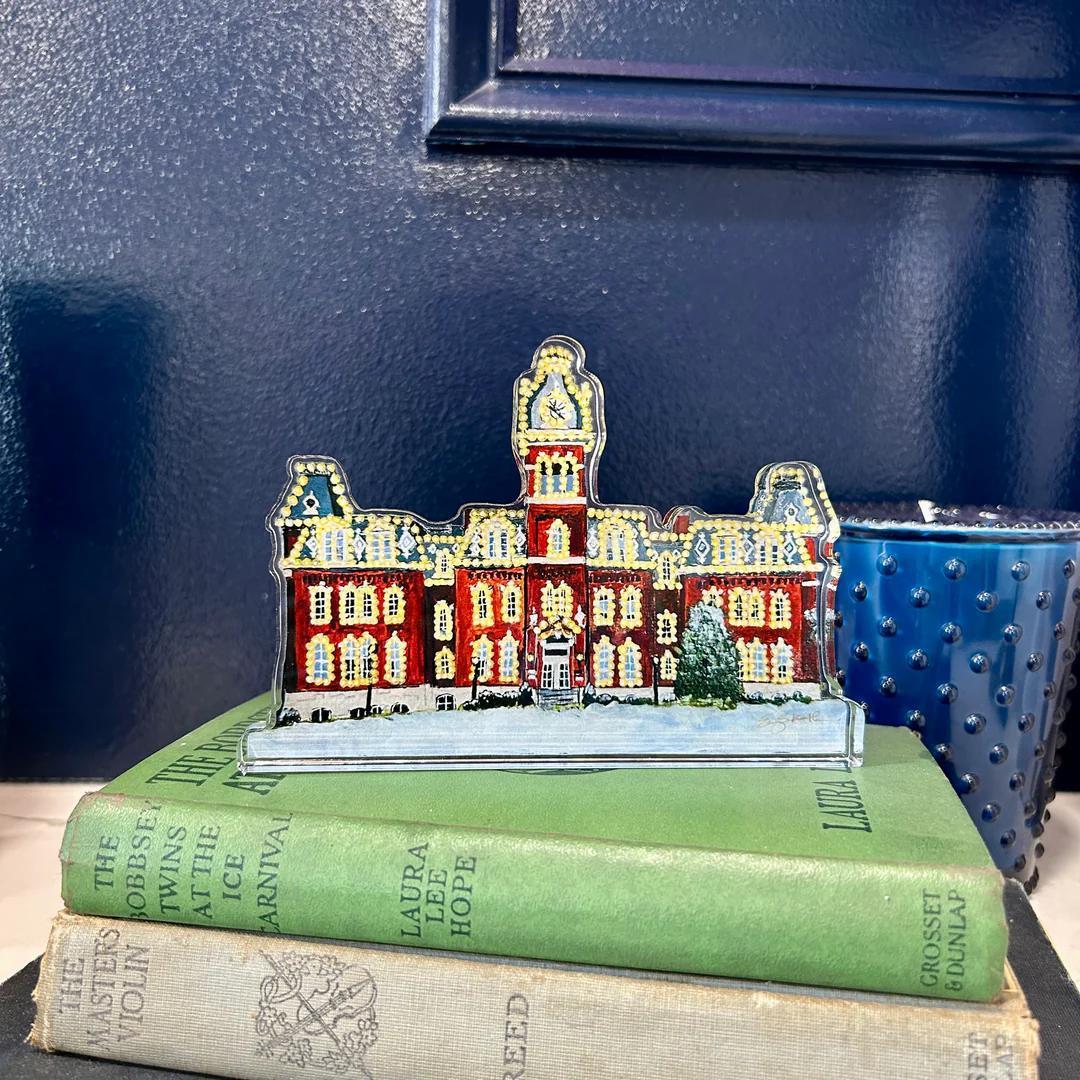 Woodburn Hall Lights Acrylic Cut-Out Block
