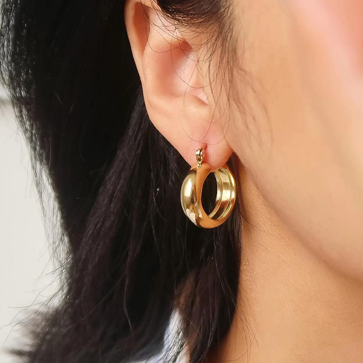 Constance 18K Non-Tarnish Classic Hoop Earring