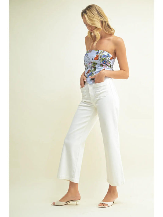 Off Wht - Patch Pocket Wide Leg