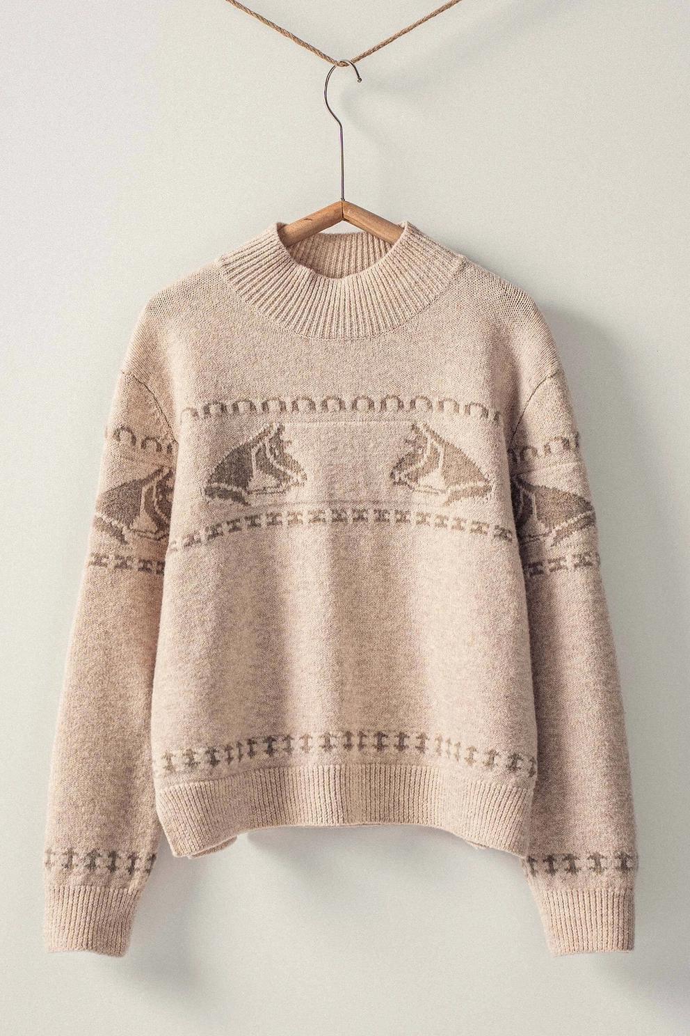 Horsehead Knit Crewneck Sweater