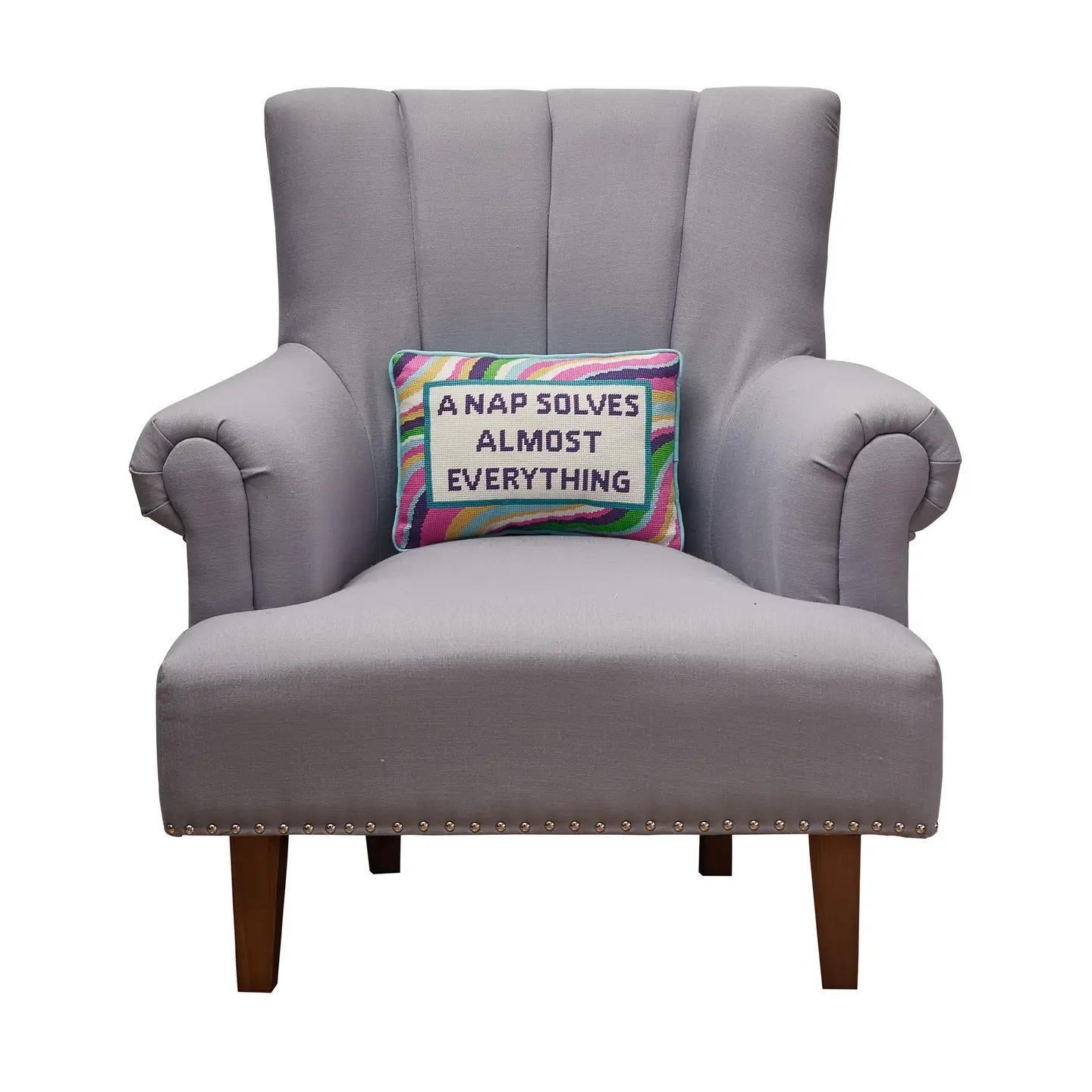 Nap Solves Almost Everything Embroideredpillow
