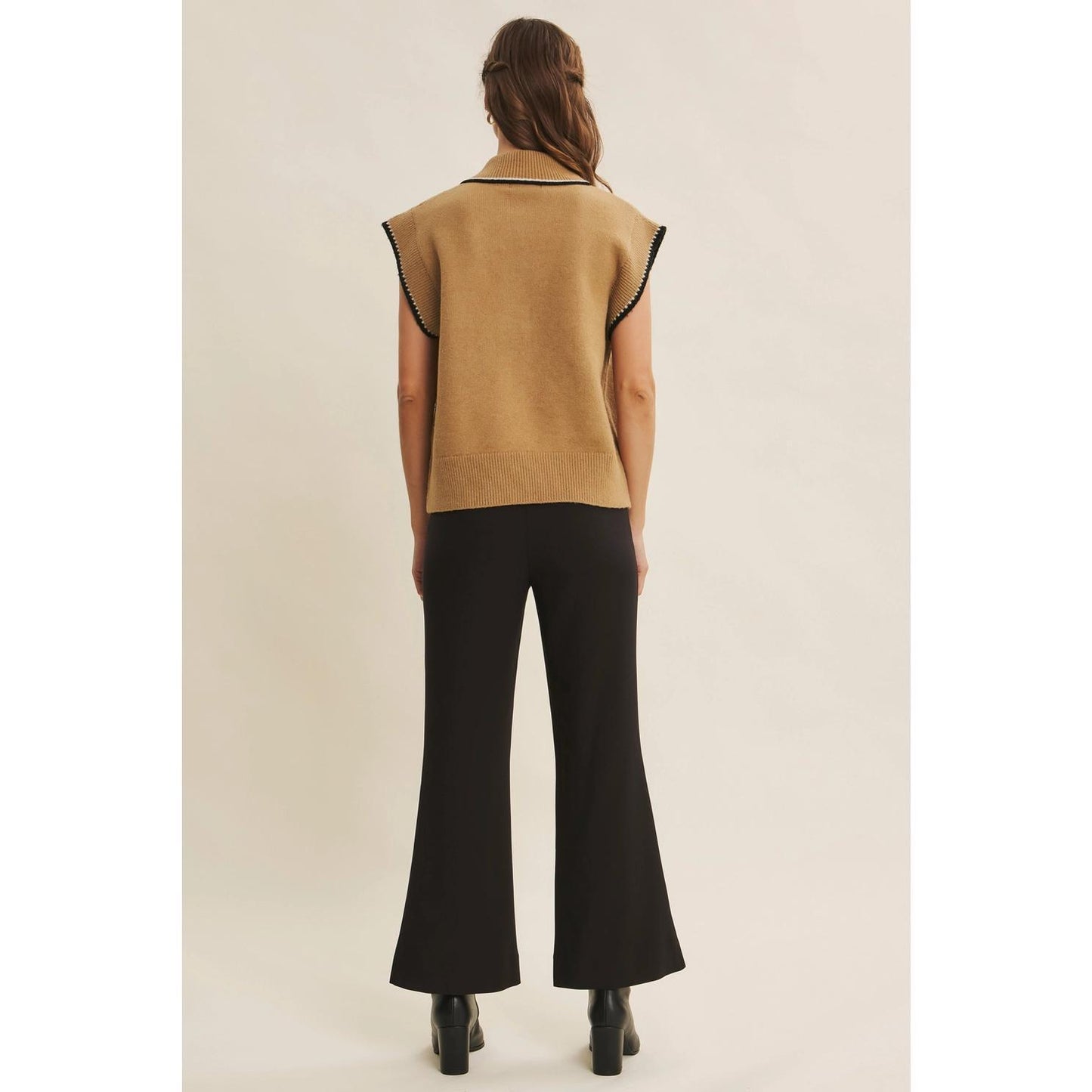 Consciously Made Modern Henley Style Sweater Vest