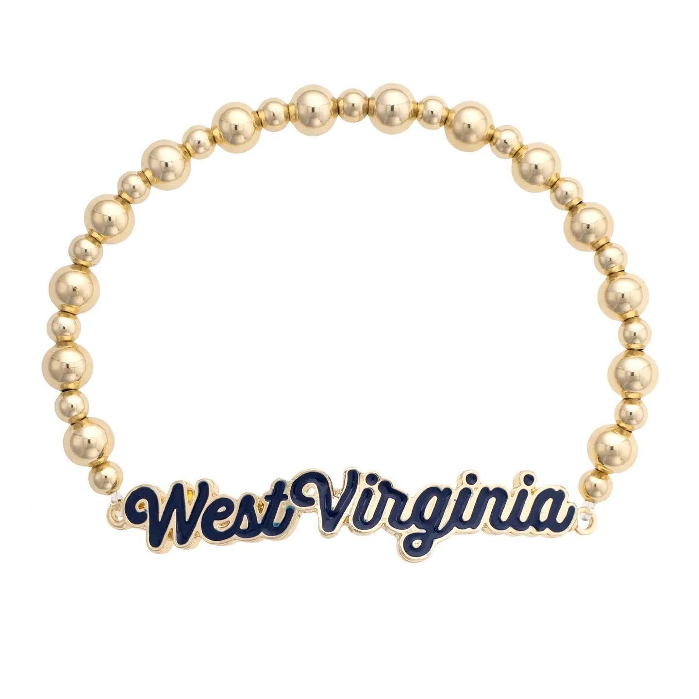 West Virginia Mountaineers Autograph Enamel Stretch Bracelet