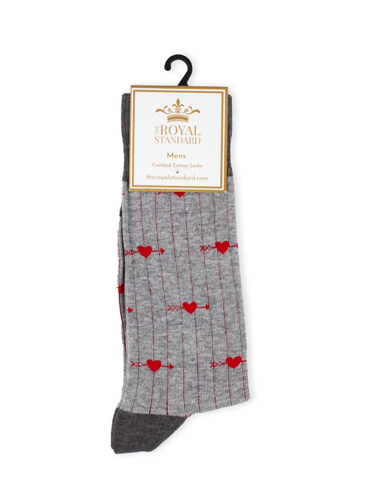 Men's Cupid Arrow Socks Gray/Red One Size
