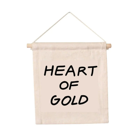 Heart of Gold Canvas Sign