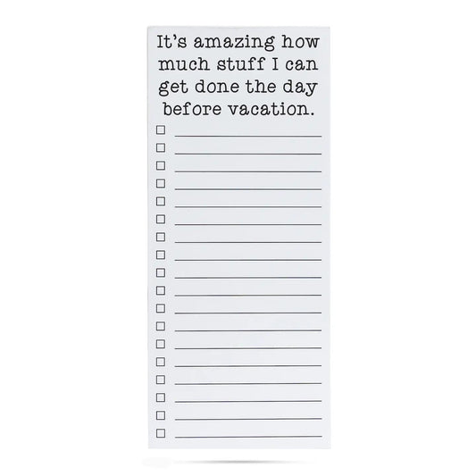 Before Vacation Printed List Pad