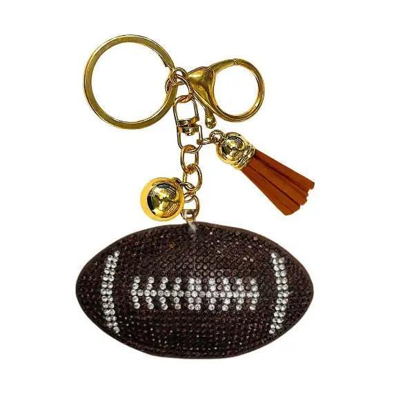 Football Crystal Bling Keychains