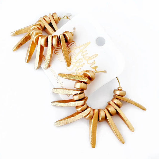 Beaded Hoop Earring Fall Statement Jewelry