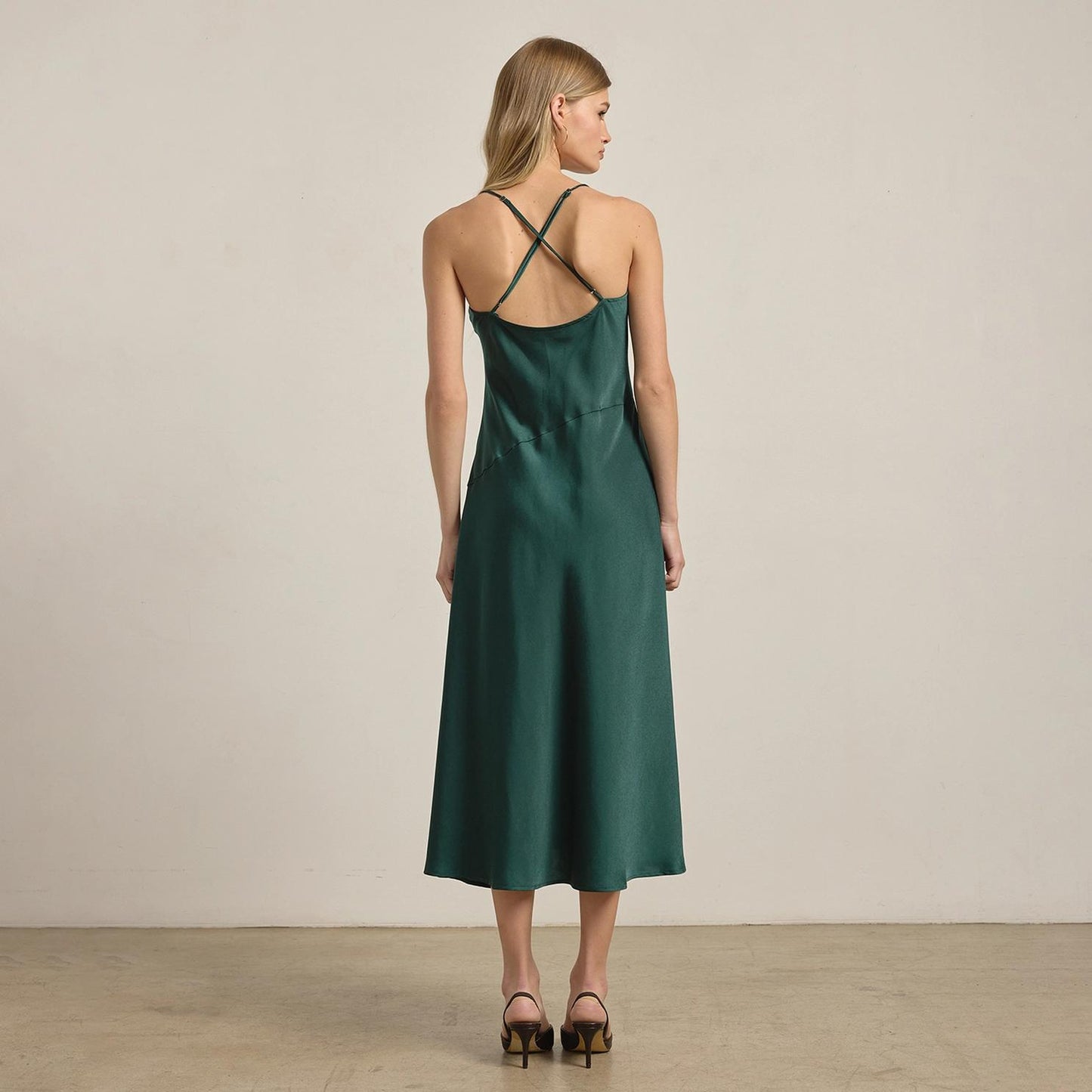 Satin Drape Slip Dress